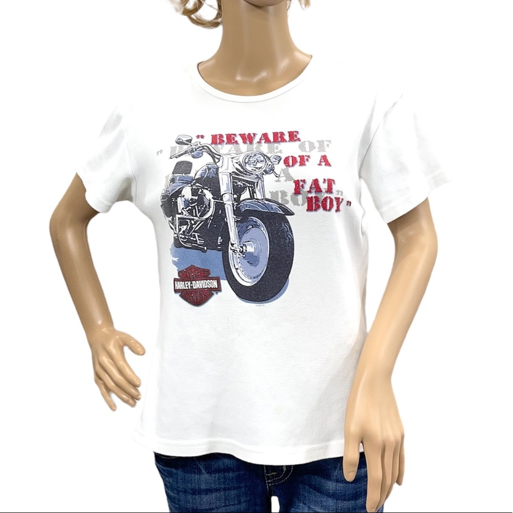 HARLEY-DAVIDSON Women’s White Short Sleeve Tee Shirt Size XL